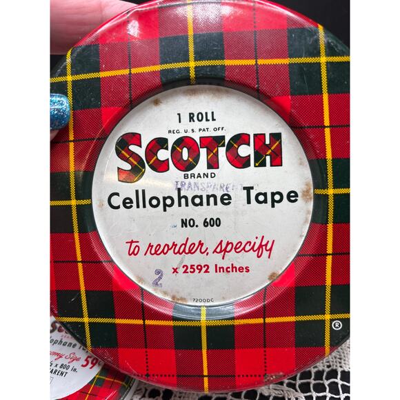 SCOTCH Cellophane Tape Tins No 600 & No 175 Empty Lot of 2 Tins Collectible - Picture 3 of 8